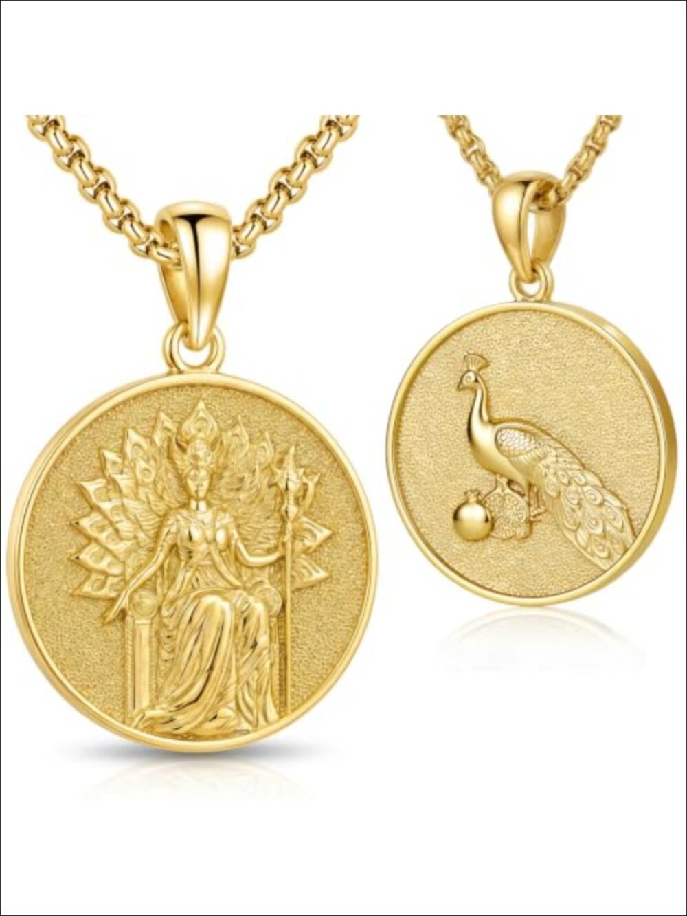 Greek Goddess Hera Pendant Necklace 925 Sterling Silver Gold Plated Mythology